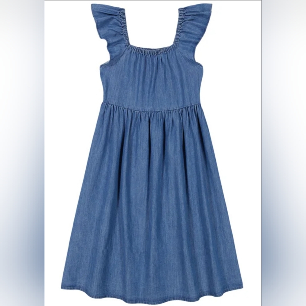New Roxy Youth Dress Blue 100% Cotton Dress Ribbed Knit Size S SMALL 7/8 NWT Nib
